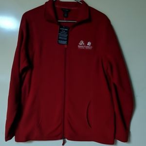 Brand new Lands End red fleece zippered jacket